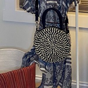 American Eagle Round Straw Crossbody Purse